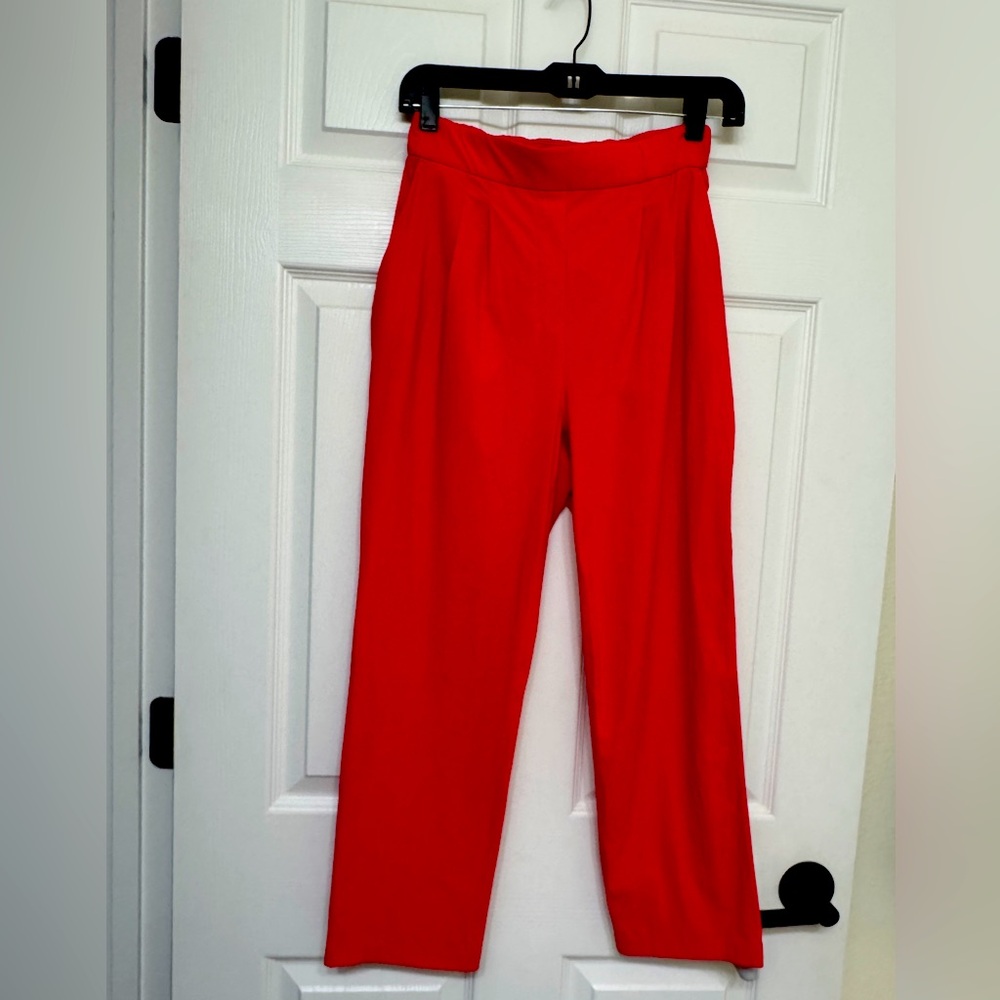 Lululemon Your True Trouser Pants Womens Size 4 Red Pull On Crop Stretch 24"